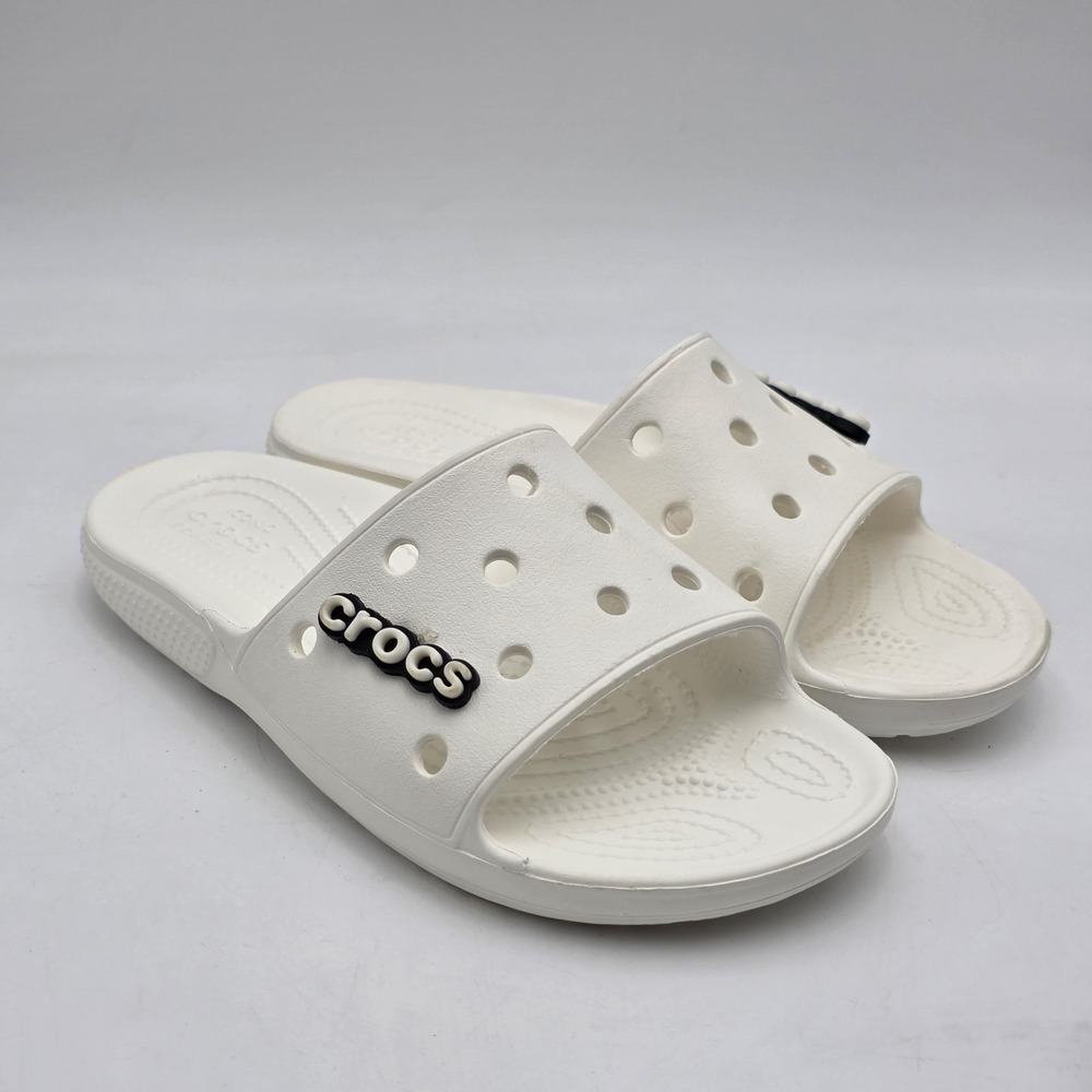 Crocs Slide Sandals White Slip-On Lightweight Classic Women's Size 5